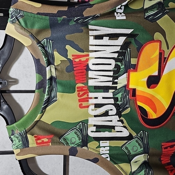 Cash‎ Money Records Camo Basketball Jersey Size Large New - Picture 6 of 8